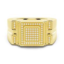 Load image into Gallery viewer, Square Stepped Men’s Moissanite Ring