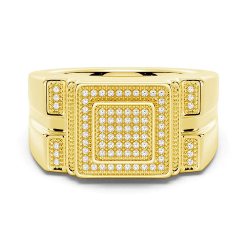 Square Stepped Men’s Moissanite Ring