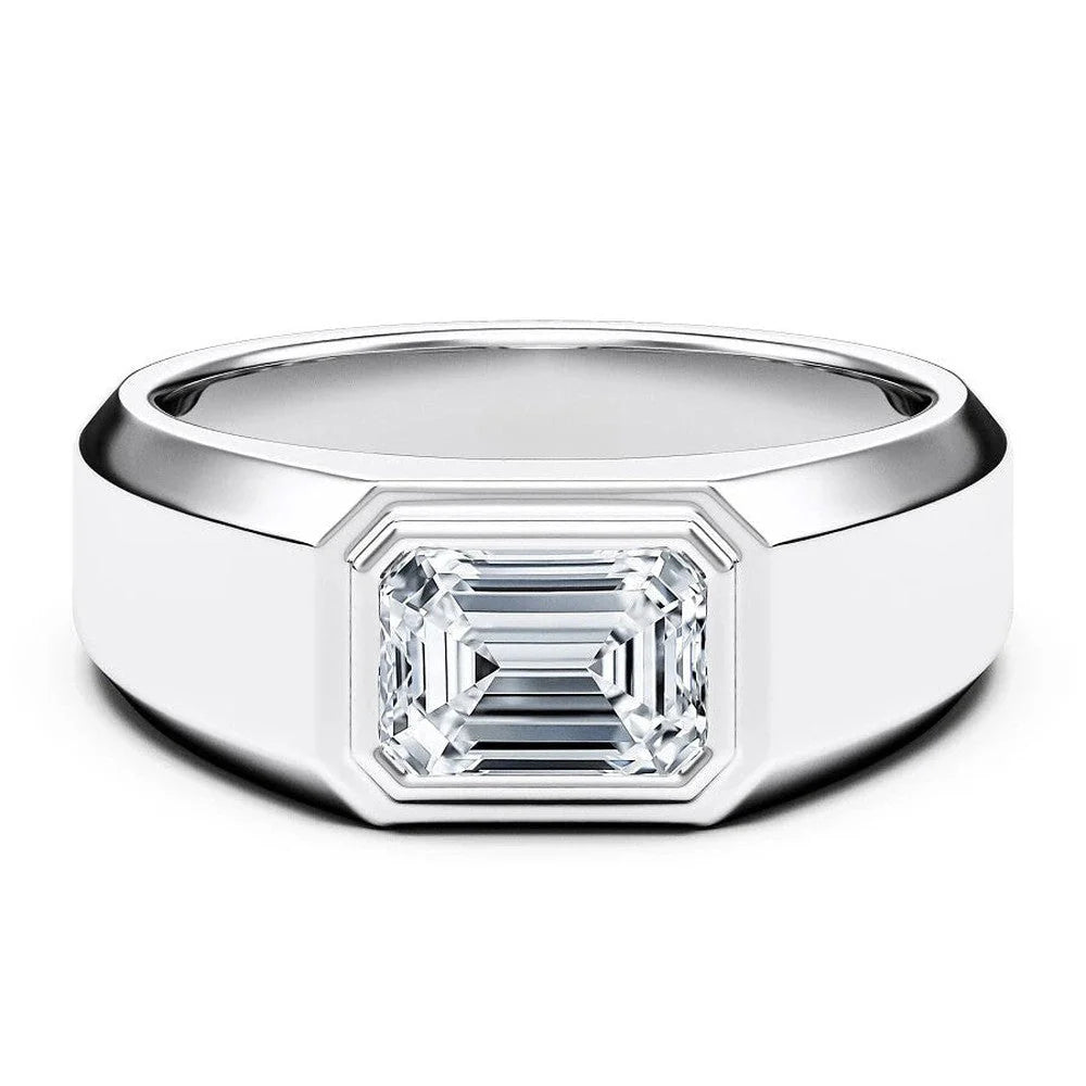 1CT Bezel Set Engagement Ring for Men