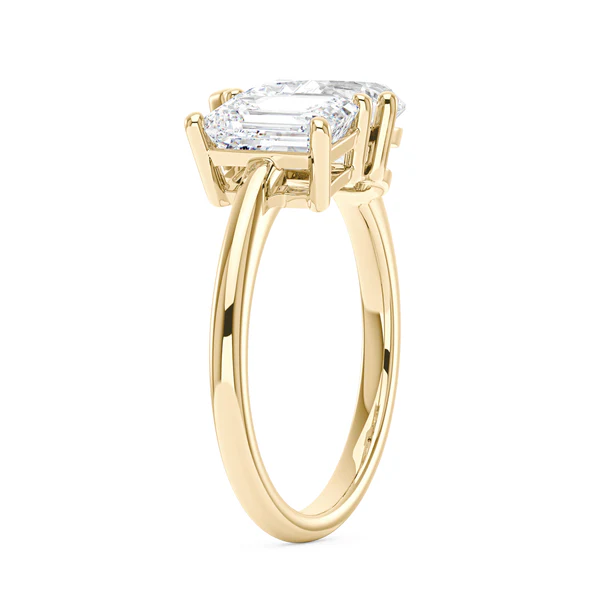 Unique Moissanite Two-Stone Ring – Side Profile View