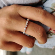 Load image into Gallery viewer, Elegant Round Cut Moissanite Wedding Band | Sterling Silver, 10K-18K Gold &amp; Platinum