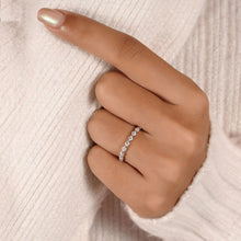 Load image into Gallery viewer, Elegant Round Cut Moissanite Wedding Band | Sterling Silver, 10K-18K Gold &amp; Platinum