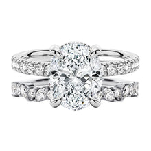 Load image into Gallery viewer, Micropavé Oval and Marquise Moissanite Bridal Set