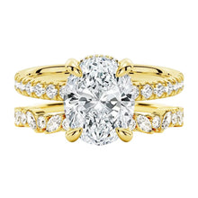 Load image into Gallery viewer, Micropavé Oval and Marquise Moissanite Bridal Set