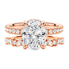 Load image into Gallery viewer, Micropavé Oval and Marquise Moissanite Bridal Set