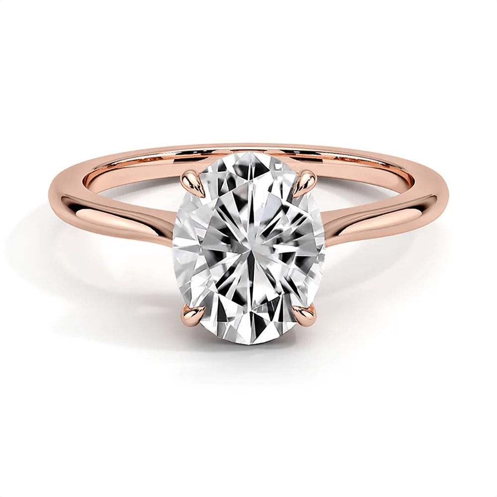 Classic Four-Prong Oval Cut Lab Grown Diamond Engagement Ring