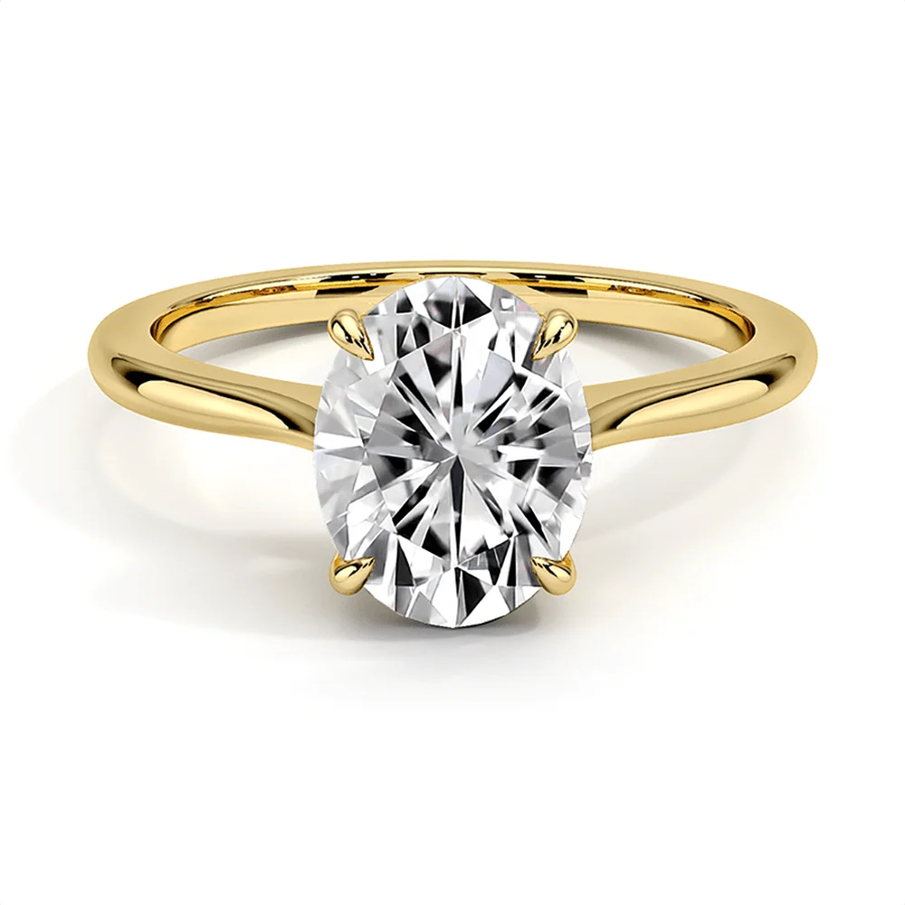 Classic Four-Prong Oval Cut Lab Grown Diamond Engagement Ring