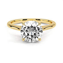 Load image into Gallery viewer, Classic Four-Prong Round Cut Lab Grown Diamond Engagement Ring With Hidden Halo