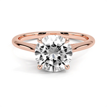Load image into Gallery viewer, Classic Four-Prong Round Cut Lab Grown Diamond Engagement Ring With Hidden Halo