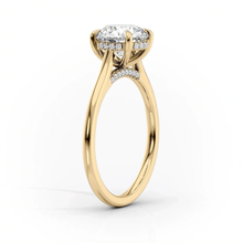 Load image into Gallery viewer, Classic Four-Prong Round Cut Lab Grown Diamond Engagement Ring With Hidden Halo