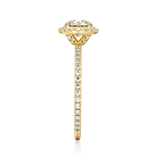 Load image into Gallery viewer, Four Prong Oval Cut Diamond Halo Lab Grown Diamond Engagement Ring