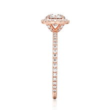 Load image into Gallery viewer, Four Prong Oval Cut Diamond Halo Lab Grown Diamond Engagement Ring