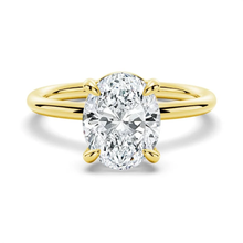 Load image into Gallery viewer, 4 Prongs Oval Solitaire Lab Grown Diamond Engagement Ring