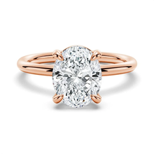 Load image into Gallery viewer, 4 Prongs Oval Solitaire Lab Grown Diamond Engagement Ring