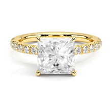 Load image into Gallery viewer, Accented Princess Cut Lab Grown Diamond Engagement Ring