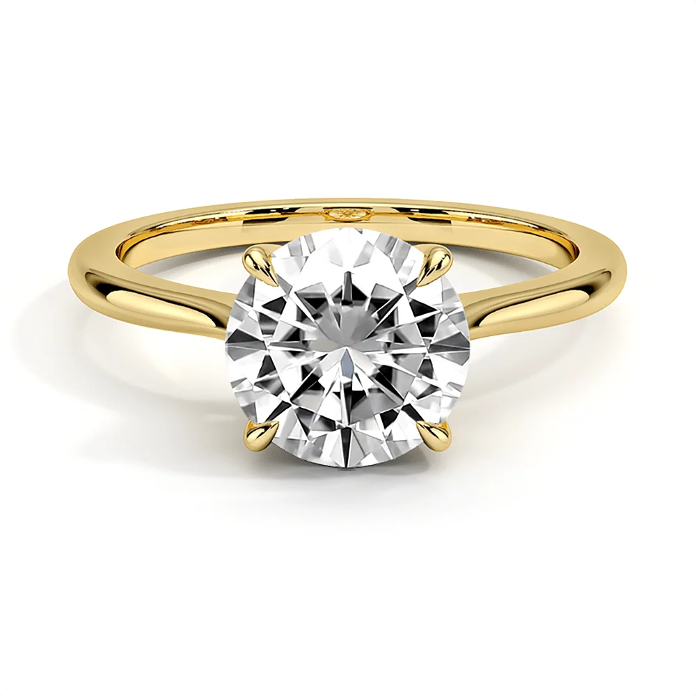Four Prong Solitaire Round Cut Lab Grown Diamond Engagement Ring