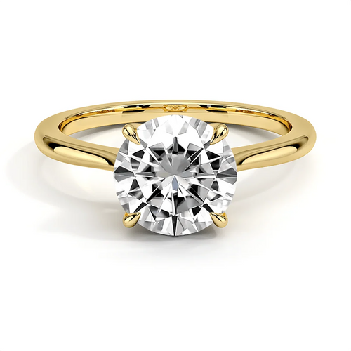 Four Prong Solitaire Round Cut Lab Grown Diamond Engagement Ring