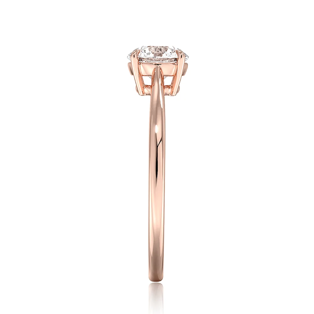 Four Prong Solitaire Round Cut Lab Grown Diamond Engagement Ring