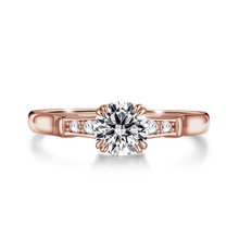 Load image into Gallery viewer, Brilliant Solitaire Round Cut Lab Grown Diamond Engagement Ring With Accents