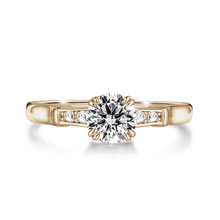 Load image into Gallery viewer, Brilliant Solitaire Round Cut Lab Grown Diamond Engagement Ring With Accents