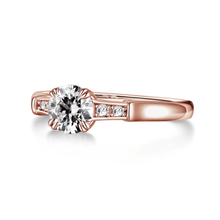 Load image into Gallery viewer, Brilliant Solitaire Round Cut Lab Grown Diamond Engagement Ring With Accents
