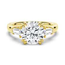 Load image into Gallery viewer, Double Prong Lab Grown Diamond Engagement Ring with Tapered Baguette Stones