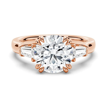 Load image into Gallery viewer, Double Prong Lab Grown Diamond Engagement Ring with Tapered Baguette Stones