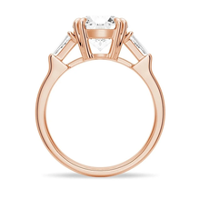 Load image into Gallery viewer, Double Prong Lab Grown Diamond Engagement Ring with Tapered Baguette Stones