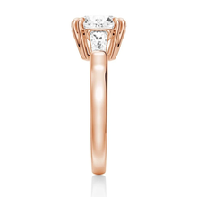 Load image into Gallery viewer, Double Prong Lab Grown Diamond Engagement Ring with Tapered Baguette Stones