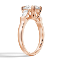 Load image into Gallery viewer, Double Prong Lab Grown Diamond Engagement Ring with Tapered Baguette Stones