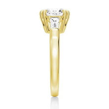 Load image into Gallery viewer, Double Prong Lab Grown Diamond Engagement Ring with Tapered Baguette Stones
