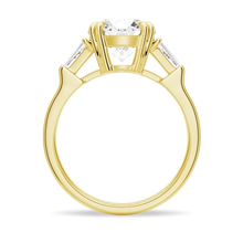 Load image into Gallery viewer, Double Prong Lab Grown Diamond Engagement Ring with Tapered Baguette Stones