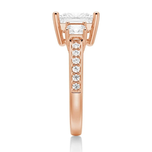 Load image into Gallery viewer, Accented Three Stone Princess Cut Lab Grown Diamond Engagement Ring
