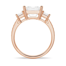 Load image into Gallery viewer, Accented Three Stone Princess Cut Lab Grown Diamond Engagement Ring