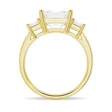 Load image into Gallery viewer, Accented Three Stone Princess Cut Lab Grown Diamond Engagement Ring