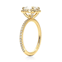 Load image into Gallery viewer, Cushion Cut Four Prong Lab Grown Diamond Engagement Ring With Hidden Halo