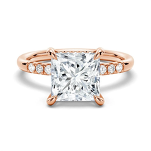 Load image into Gallery viewer, Classic Princess Cut Lab Grown Diamond Engagement Ring With Hidden Halo