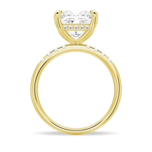 Load image into Gallery viewer, Classic Princess Cut Lab Grown Diamond Engagement Ring With Hidden Halo