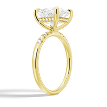 Load image into Gallery viewer, Classic Princess Cut Lab Grown Diamond Engagement Ring With Hidden Halo