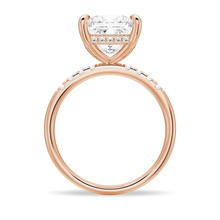 Load image into Gallery viewer, Classic Princess Cut Lab Grown Diamond Engagement Ring With Hidden Halo