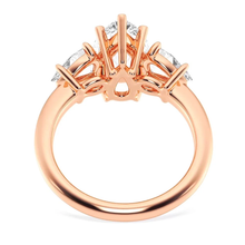 Load image into Gallery viewer, Three Stone Prong Set Pear Shaped Moissanite Engagement Ring