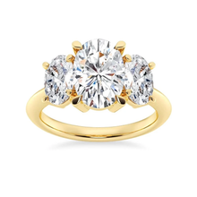 Load image into Gallery viewer, Classic Oval Cut Three Stone Moissanite Engagement Ring