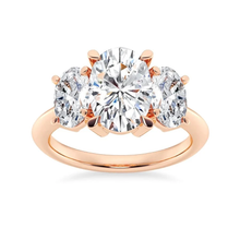 Load image into Gallery viewer, Classic Oval Cut Three Stone Moissanite Engagement Ring