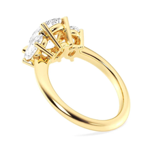 Load image into Gallery viewer, Classic Oval Cut Three Stone Moissanite Engagement Ring