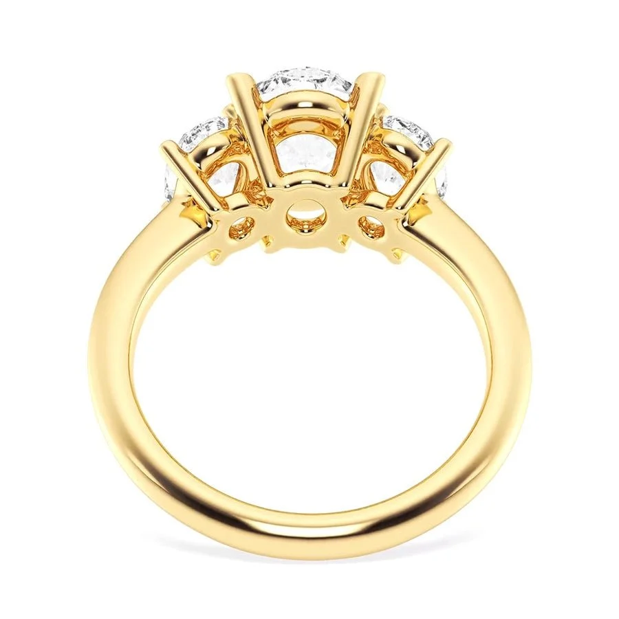 Classic Oval Cut Three Stone Moissanite Engagement Ring