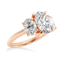Load image into Gallery viewer, Classic Oval Cut Three Stone Moissanite Engagement Ring