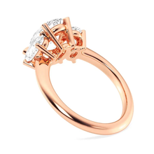 Load image into Gallery viewer, Classic Oval Cut Three Stone Moissanite Engagement Ring