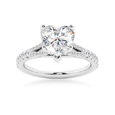 Heart Shaped Split-Shank Moissanite Engagement Ring