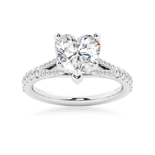 Heart Shaped Split-Shank Moissanite Engagement Ring