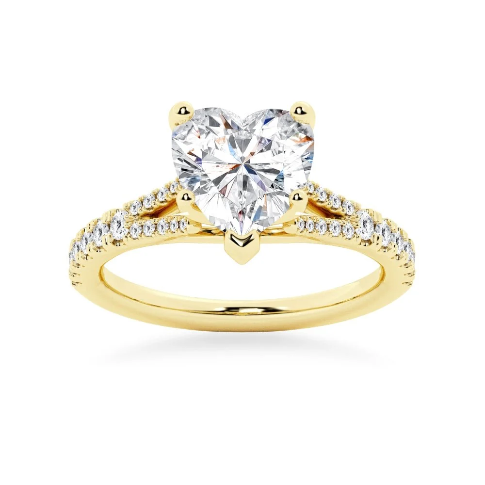 Heart Shaped Split-Shank Moissanite Engagement Ring